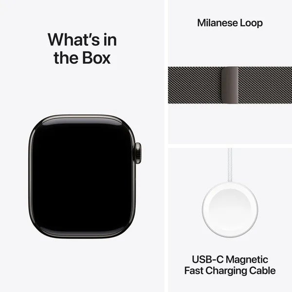 APPLE Watch Series 10 GPS + Cellular 42mm Slate Titanium Case with Slate Milanese Loop
