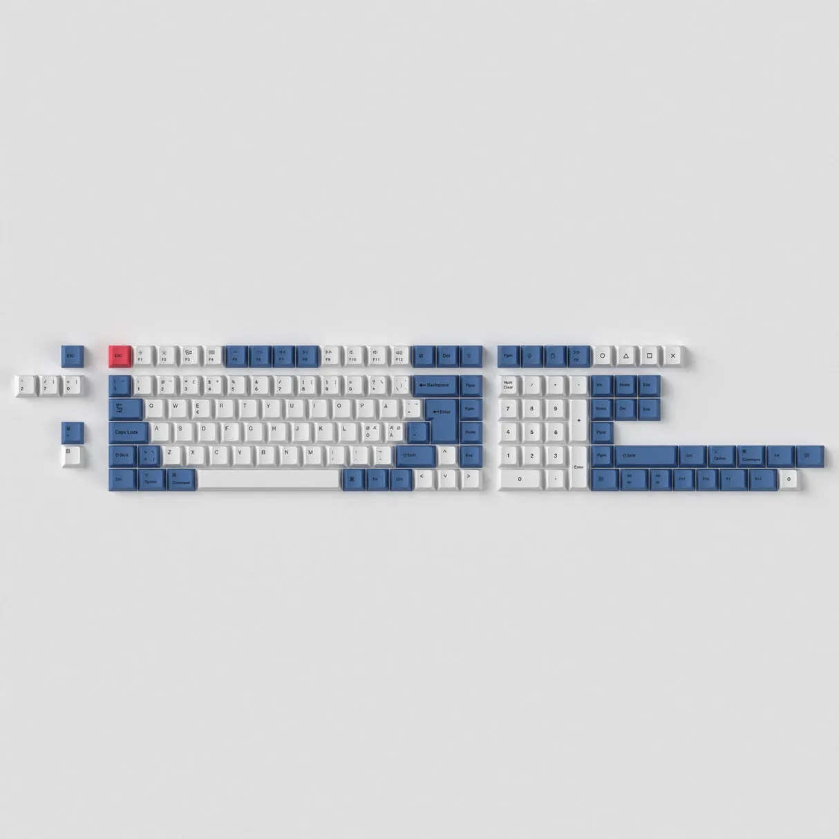 Keychron PBT Full Keycap Set - Modern Blue ISO Nordic