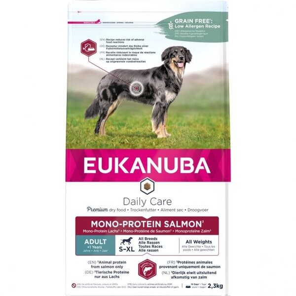 Eukanuba Daily Care Mono-Protein Salmon, Dry food for dogs, Adult, 12kg