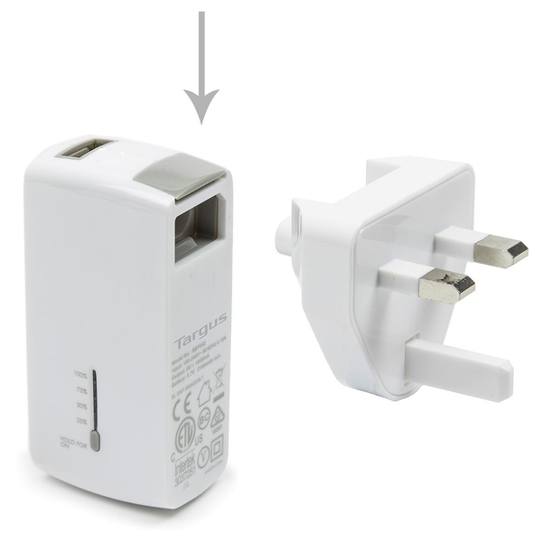 TARGUS 2-in-1 USB Wall Charger and Power Bank White