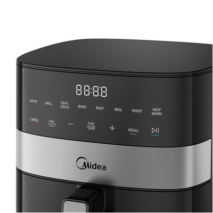 Midea MF-CN65E, 6,5 l, 1700 W, airfryer, svart
