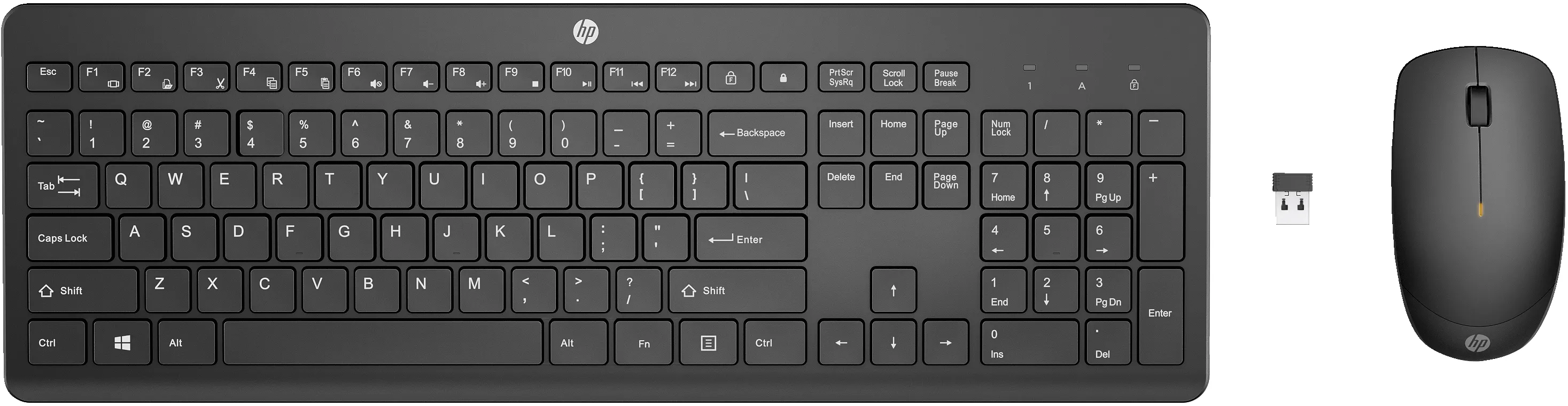 HP 235 tr&aring;dl&ouml;st tangentbord och mus, svart