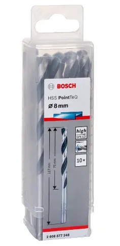 Bosch metal drill-HSS PointTeQ - DIN 338 - 8,0 mm - 10-pack - 2608577248