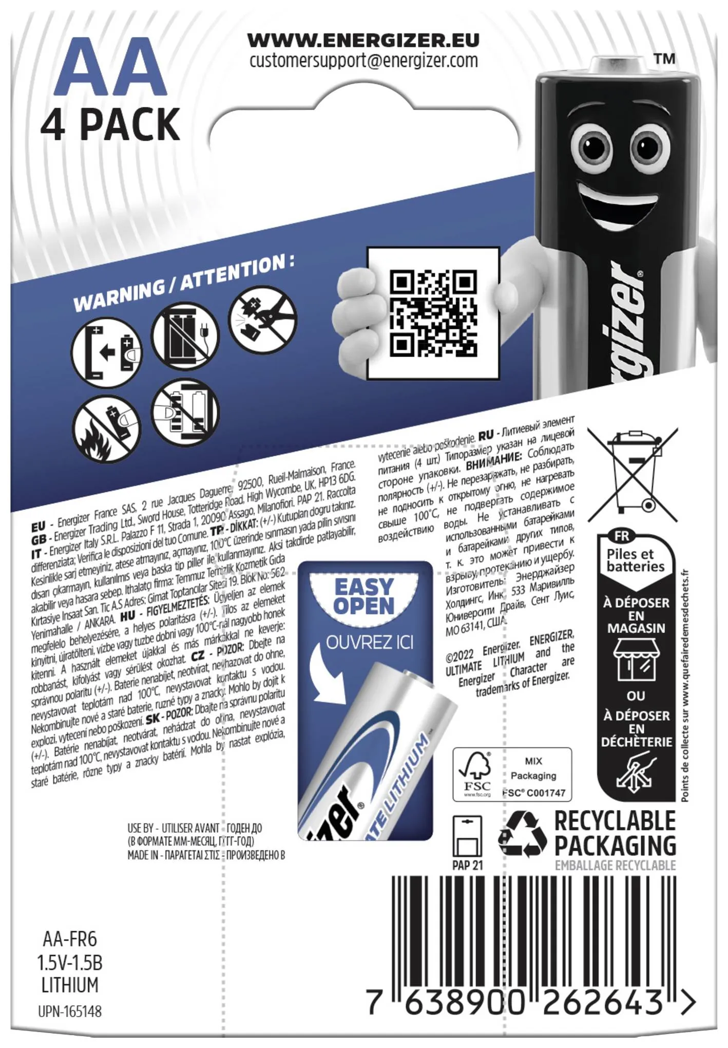 ENERGIZER Ultim Lithium AA