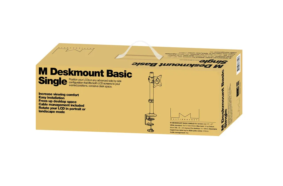 Multibrackets M Deskmount Basic Single -n&auml;ytt&ouml;varsi, musta, 15&quot;-27&quot;, 10kg