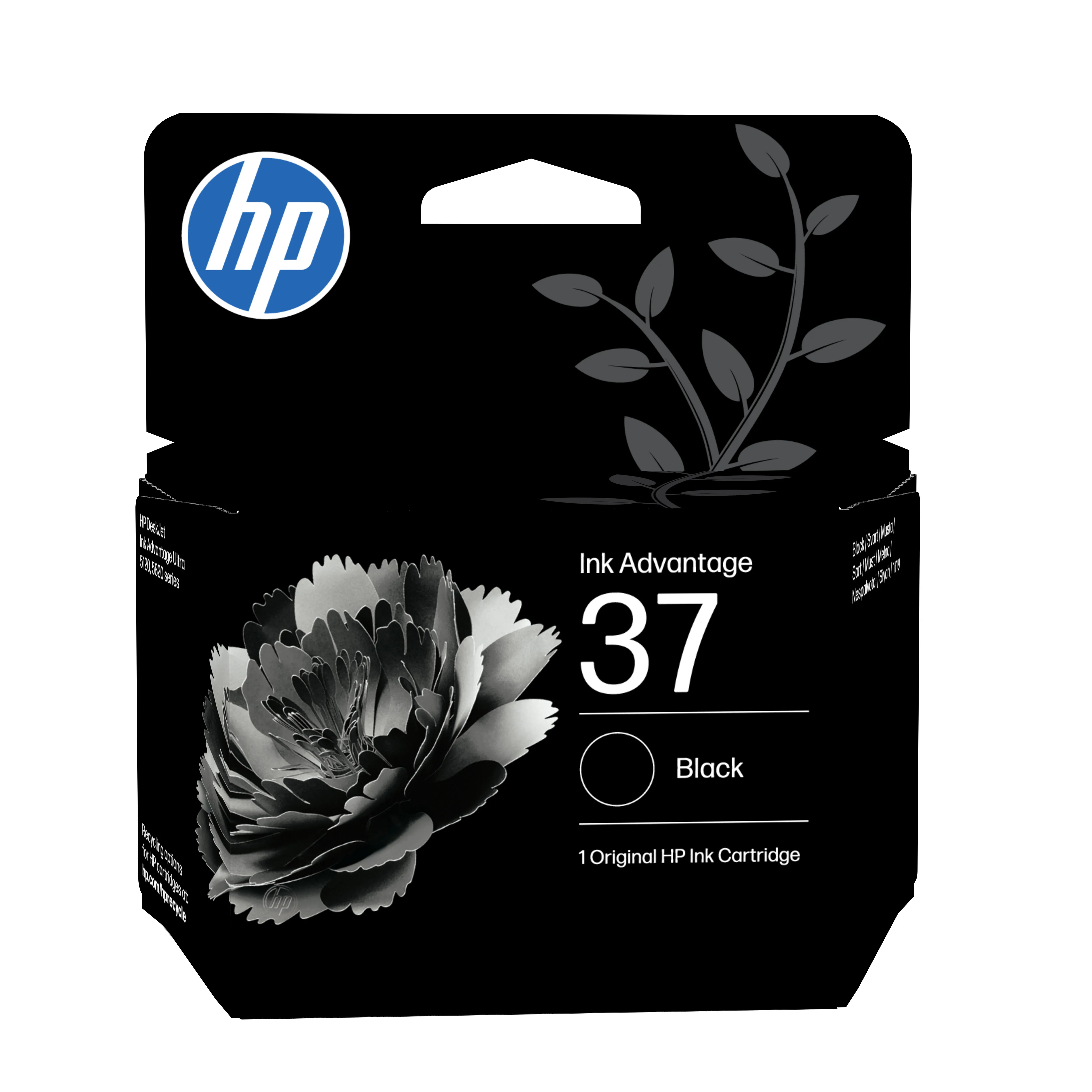HP 37 bl&auml;ckpatron, 25 ml, svart