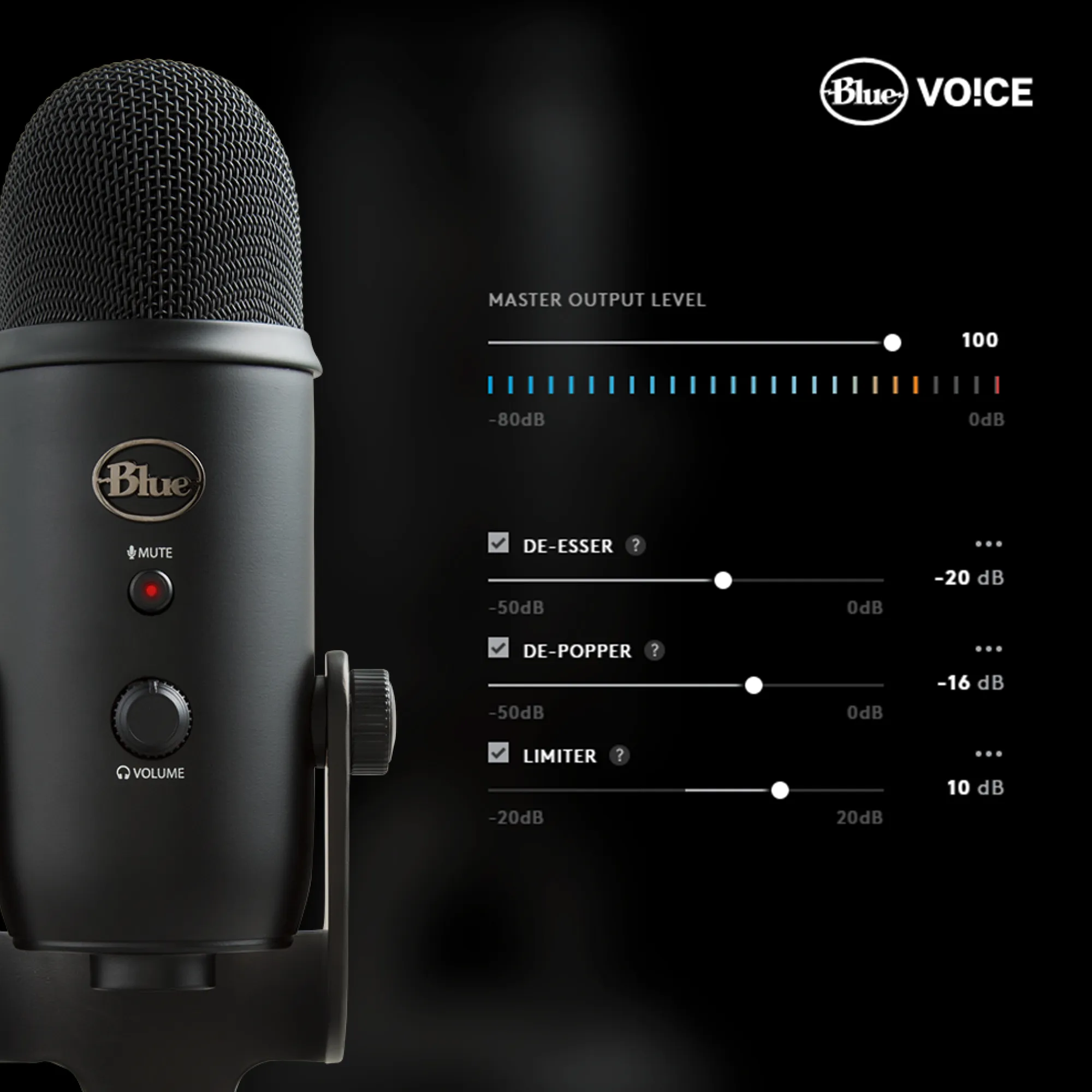 Logitech Blue Yeti USB - microphone, blackout