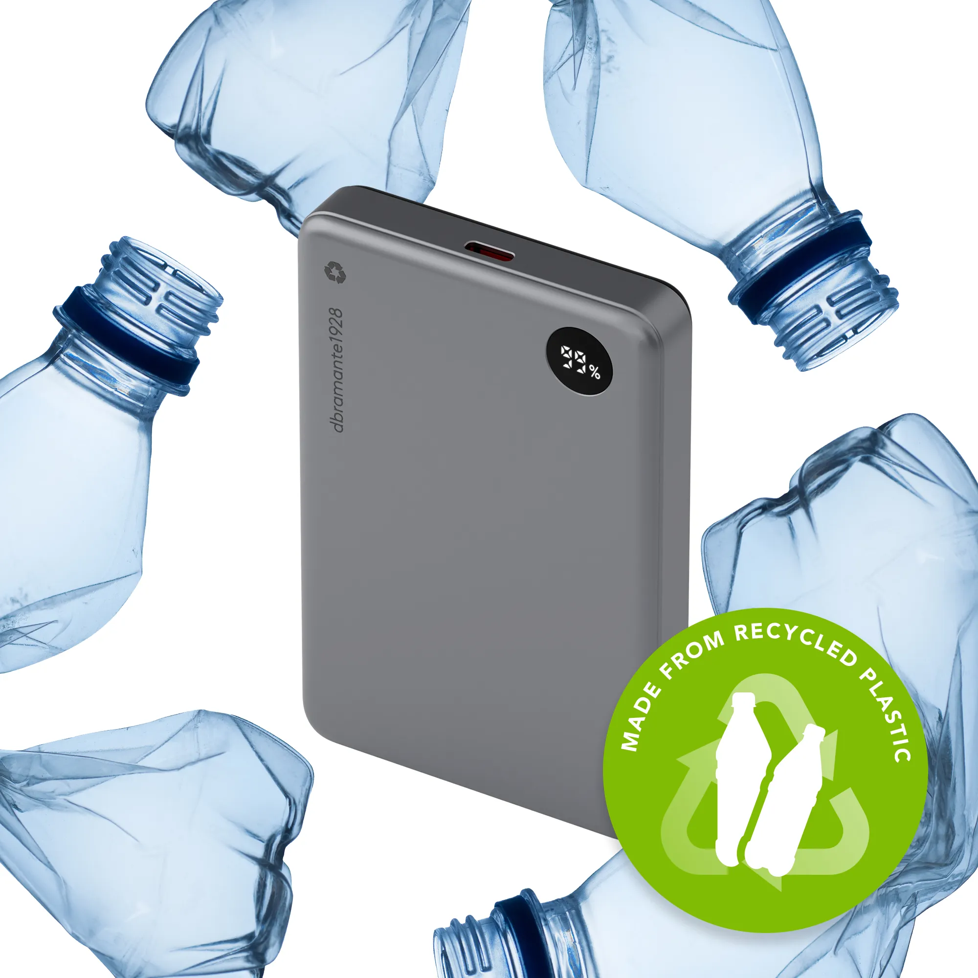 Re-charge - Power Bank 10K MagSafe LED - Grey
