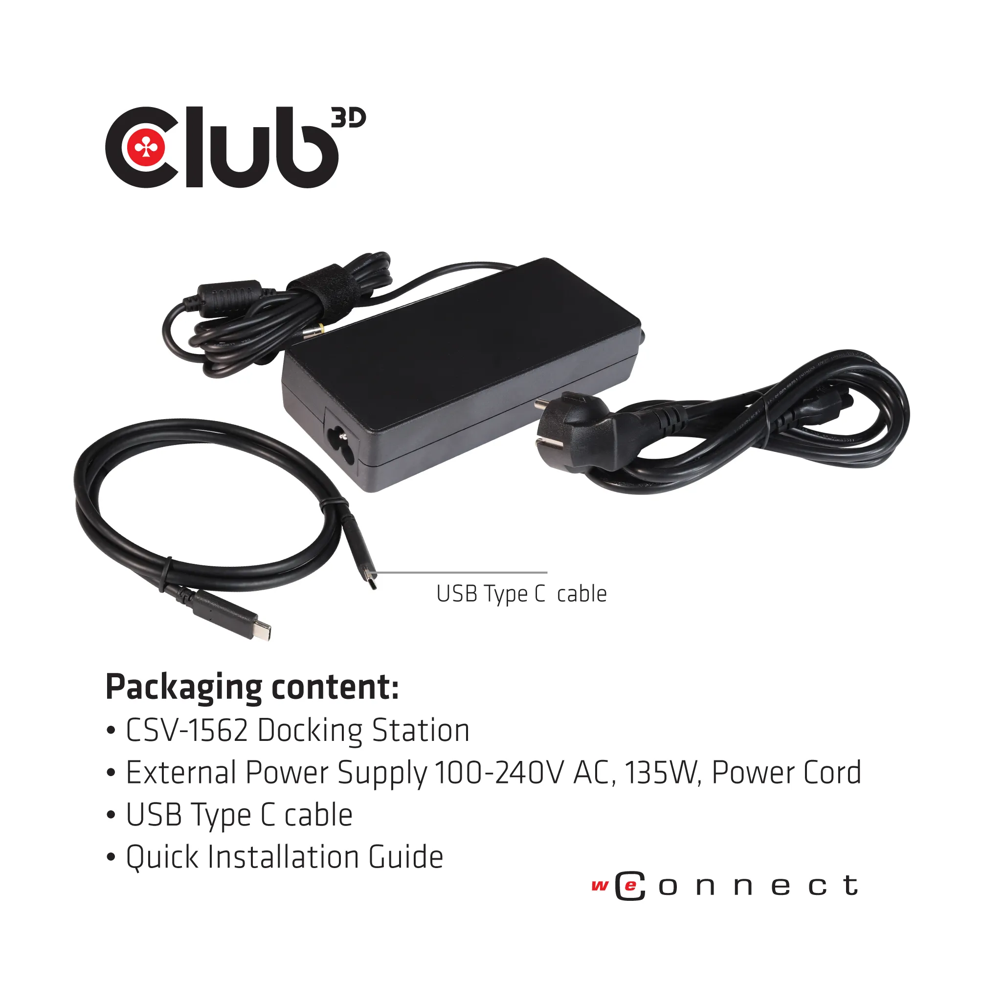 Club 3D 3.2 Gen1 USB-C 13-in-1 - dock with power supply, Black