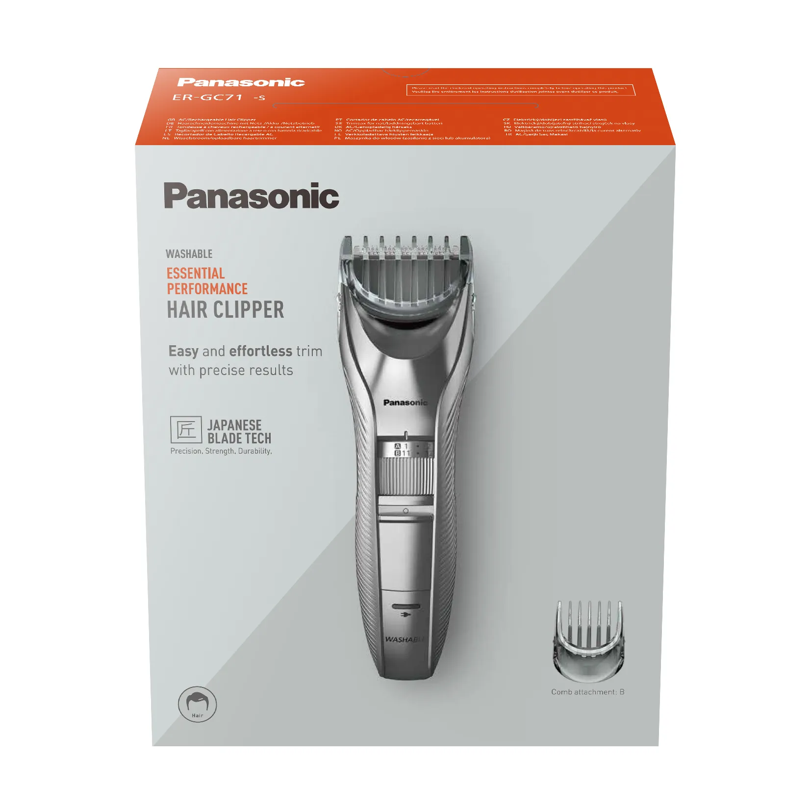 Panasonic ER-GC71-S503 -Hair clipper, wireless, silver