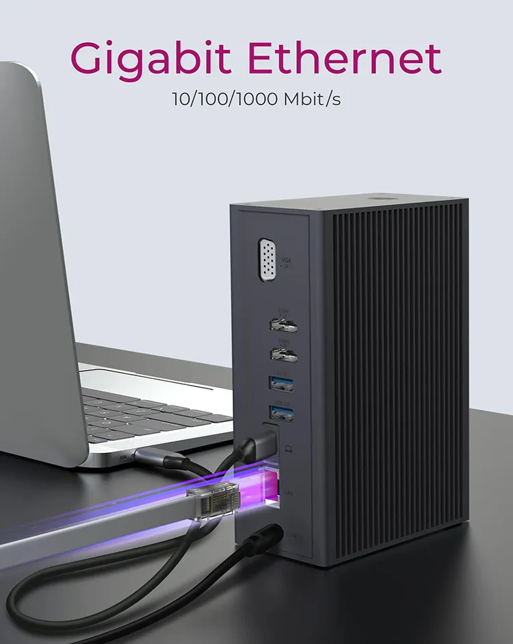 ICY BOX USB Type-C&reg; &amp; Type-A DockingStation with triple video output