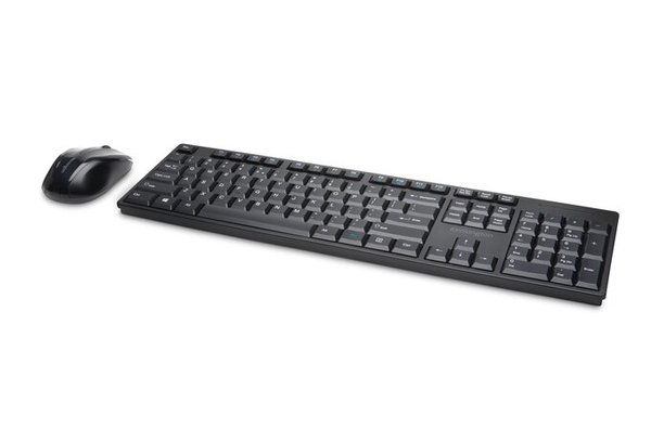 Kensington Pro Fit Low-Profile Desktop Set - N&auml;pp&auml;imist&ouml;- ja hiiri -pakkaus - langaton - 2.4 GHz - saksa - musta