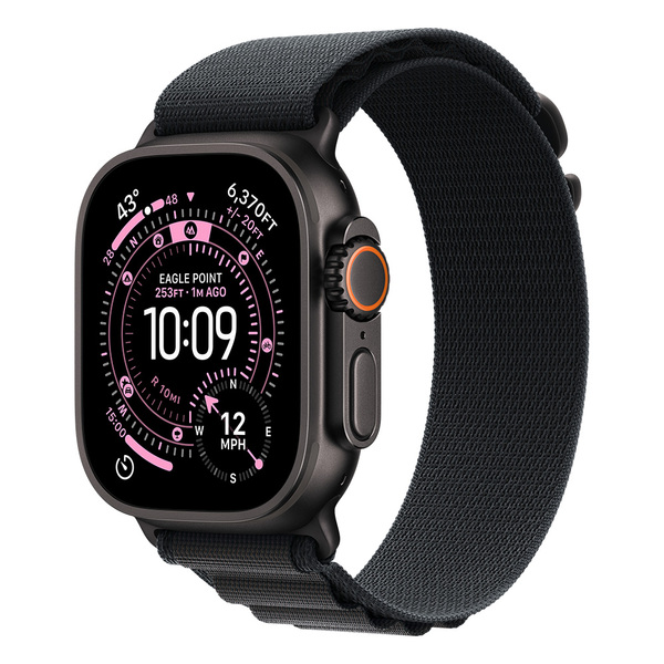 Apple Watch Ultra 3 49mm Black Titanium Case with Black Alpine Loop (Small)