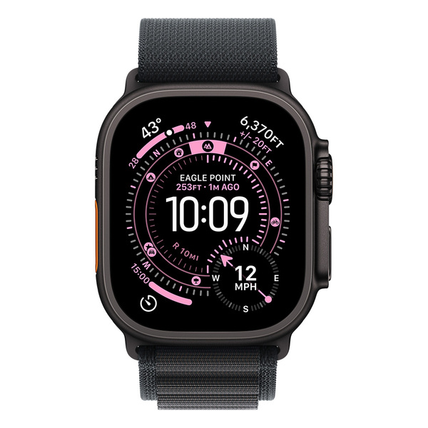 Apple Watch Ultra 3 49mm Black Titanium Case with Black Alpine Loop (Small)