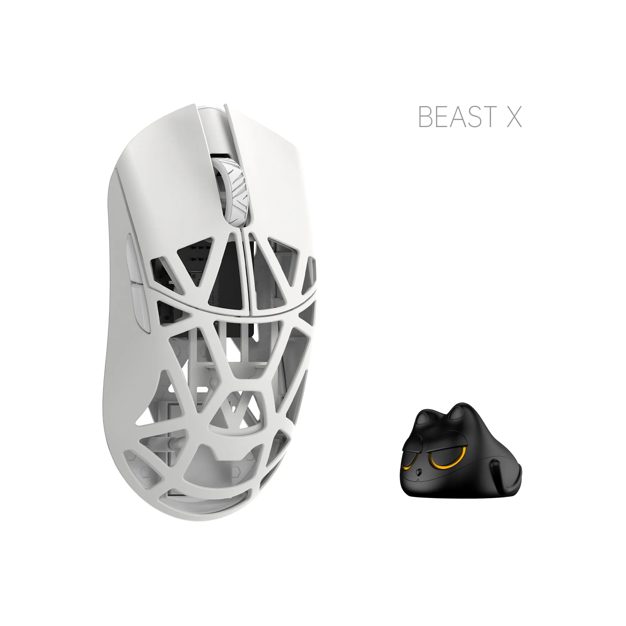 WLMouse Beast X Pro Solid Sides tr&aring;dl&ouml;s gamingmus, vit