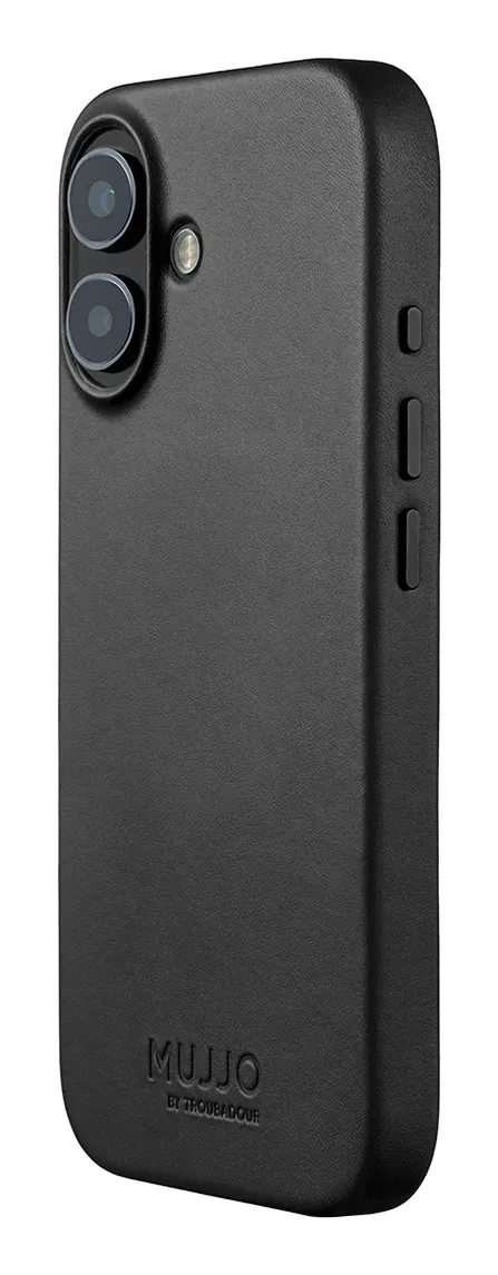MUJJO Full Leather MagSafe Case for iPhone 17, Black