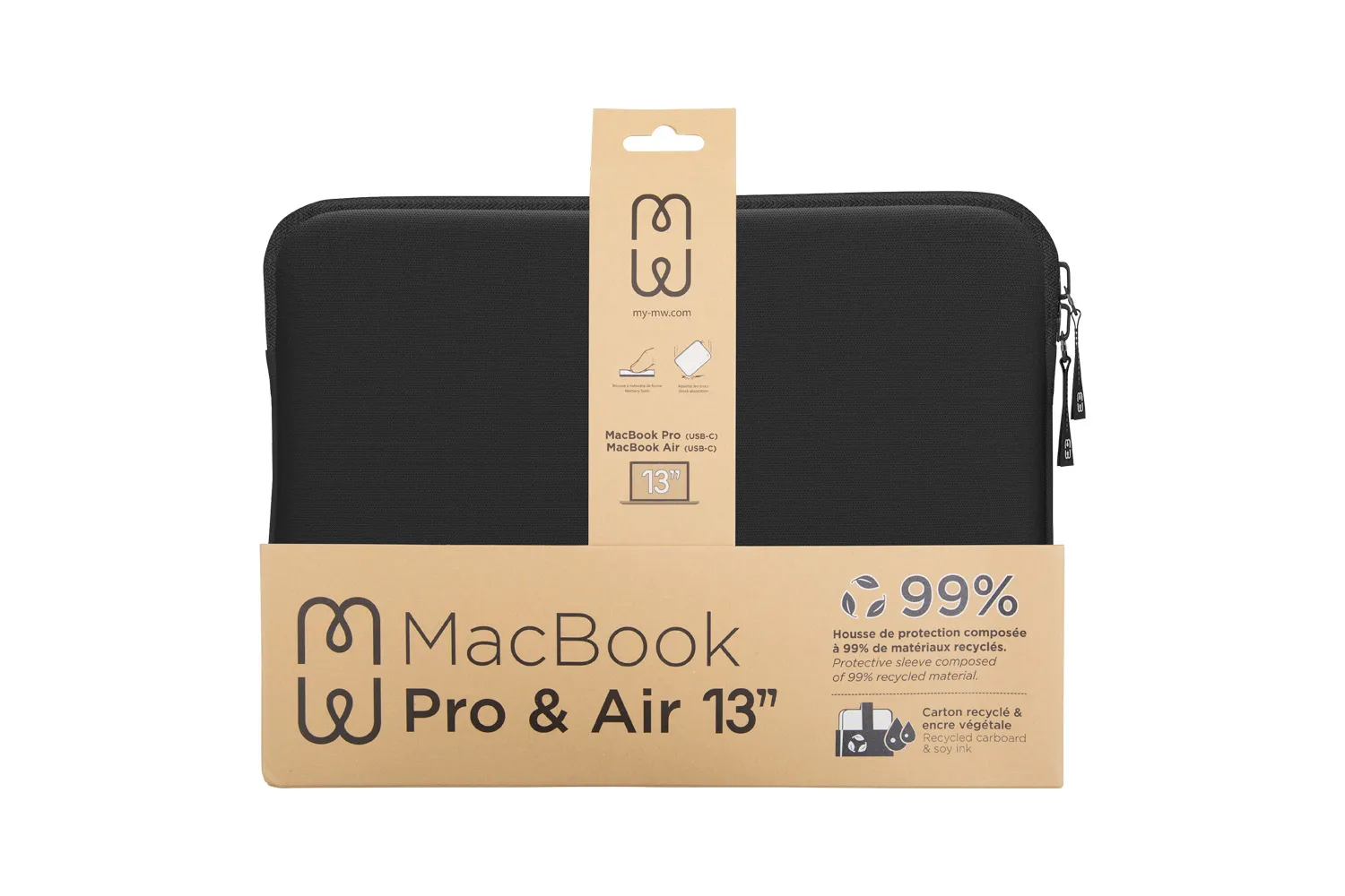 MW - Eco Sleeve MacBook Pro/Air 13 - &sup2;Life Black/White