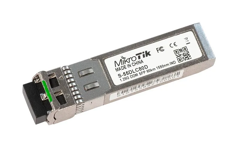 Mikrotik S-55DLC80D SFP 1.25G module for 80km links with Dual LC
