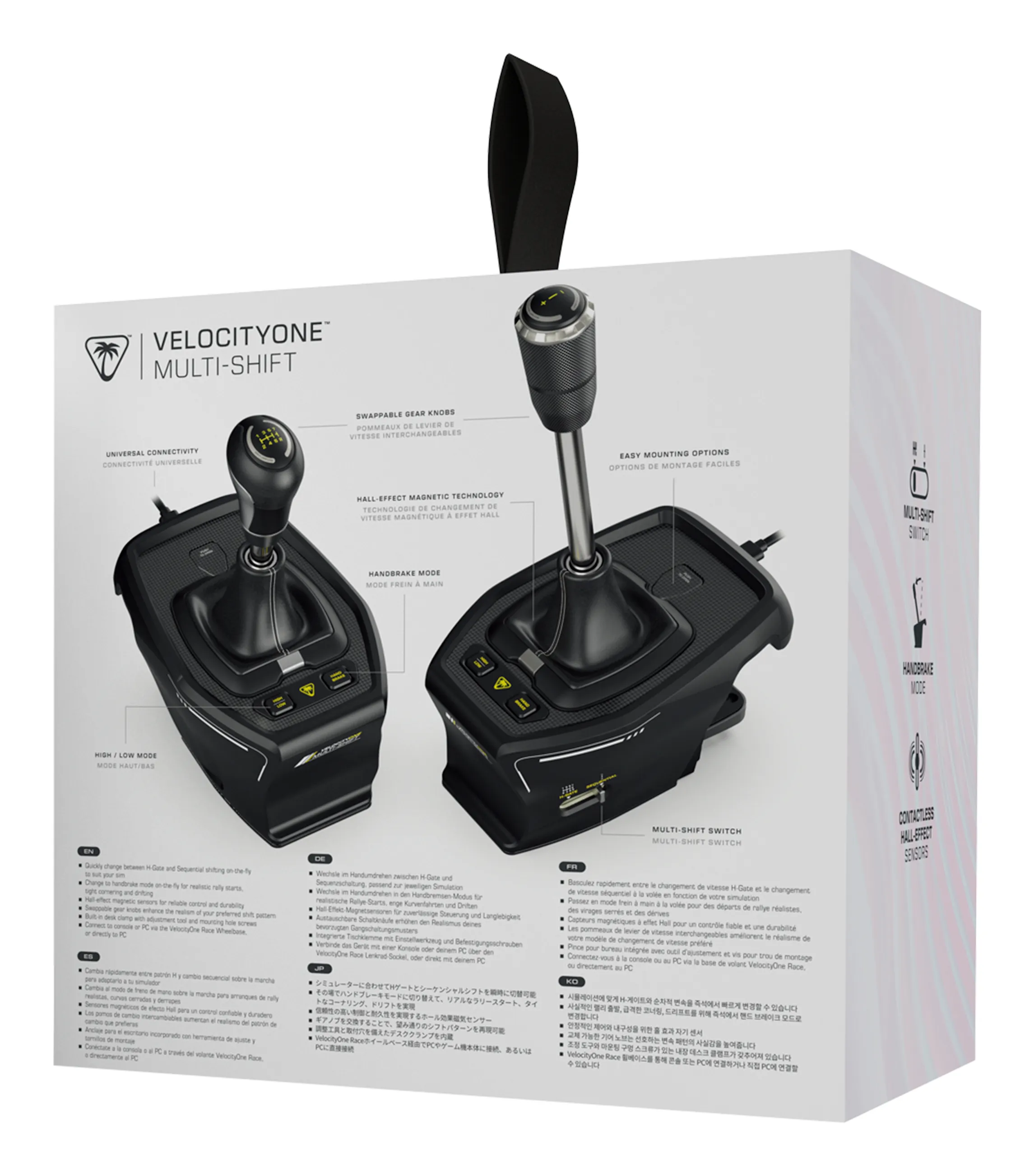 Turtle Beach VelocityOne Multi-Shift -langallinen vaihdin- ja k&auml;sijarrumoduuli, musta ja hopea