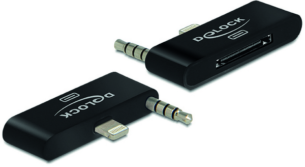 DeLOCK adapter, Lightning ha och 3,5mm minitele ha - 30-pin ho, sv
