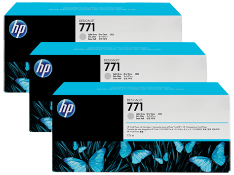 HP 771 - CR257A - kasetti tulostimelle - 3 x vaalean harmaa malleihin DesignJet Z6200