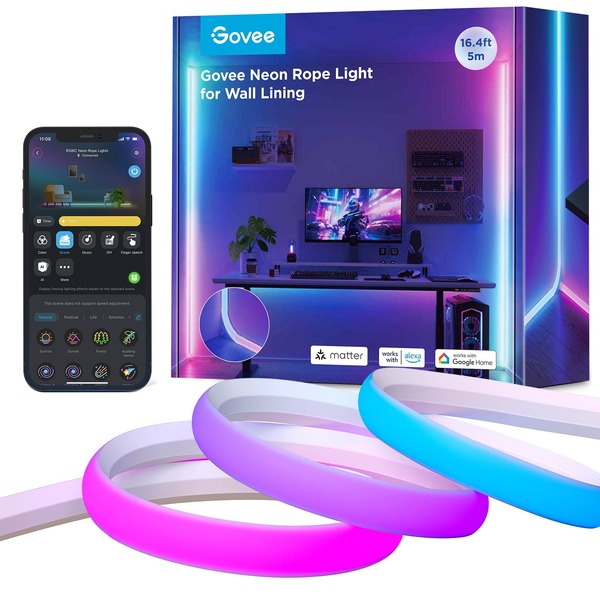 Govee Neon Rope Light for Wall Lining, 5 meter