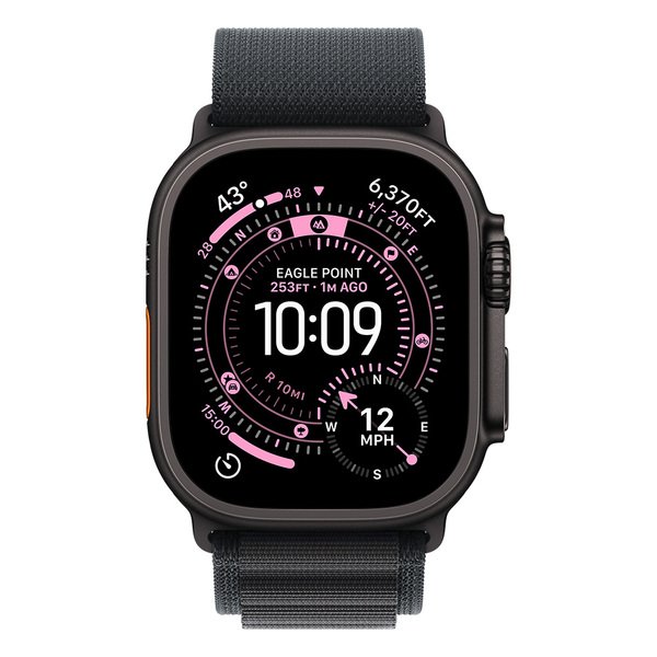 Apple Watch Ultra 3 49mm Black Titanium Case with Black Alpine Loop (Medium)