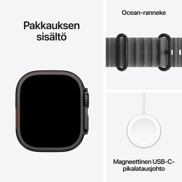 Apple Watch Ultra 4 49mm Black Titanium Case with Translucent Black Ocean Band