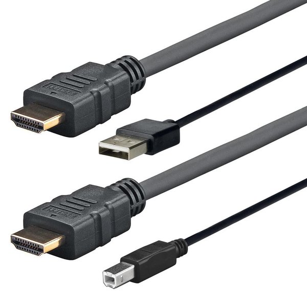 Vivolink Pro HDMI+USB-A &ndash; HDMI+USB-B 2.0 - cable, 4 m, Black