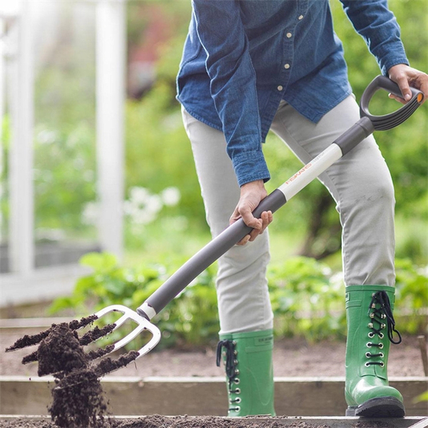 Fiskars Light - spade fork, white