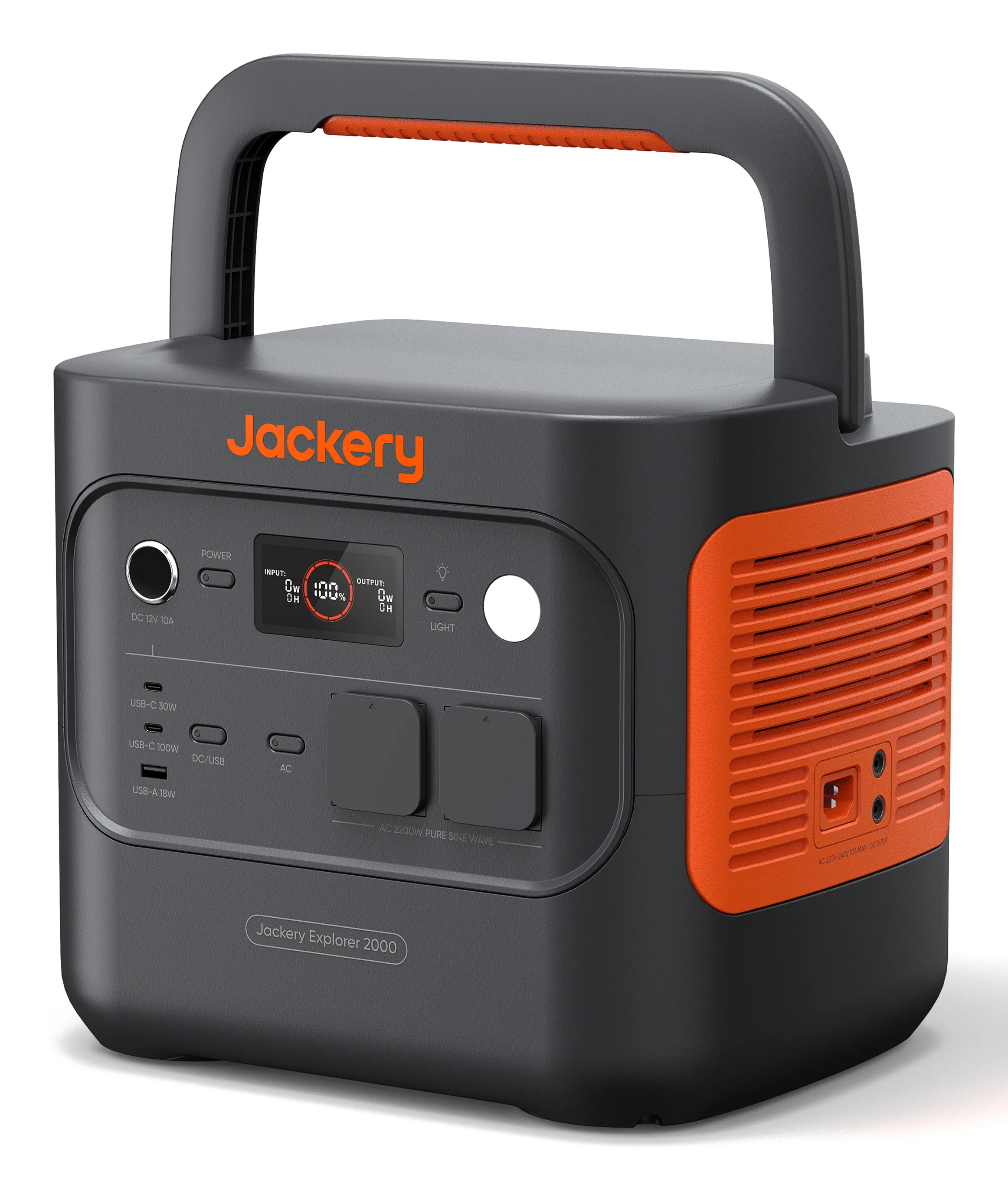 Jackery Explorer 1000 v2 b&auml;rbar kraftstation, 1070 Wh, 1500 W, svart/orange