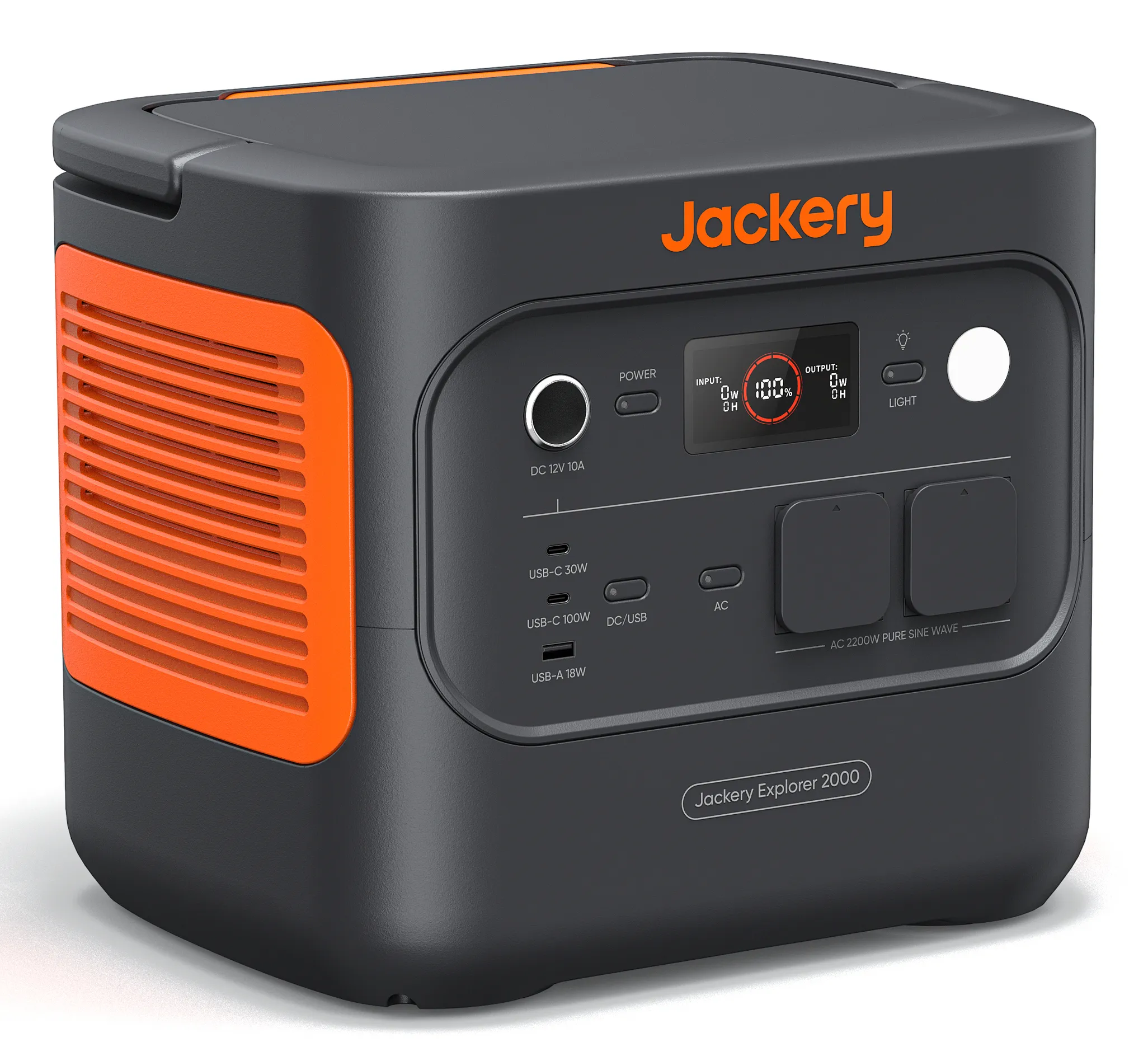 Jackery Explorer 1000 v2 b&auml;rbar kraftstation, 1070 Wh, 1500 W, svart/orange