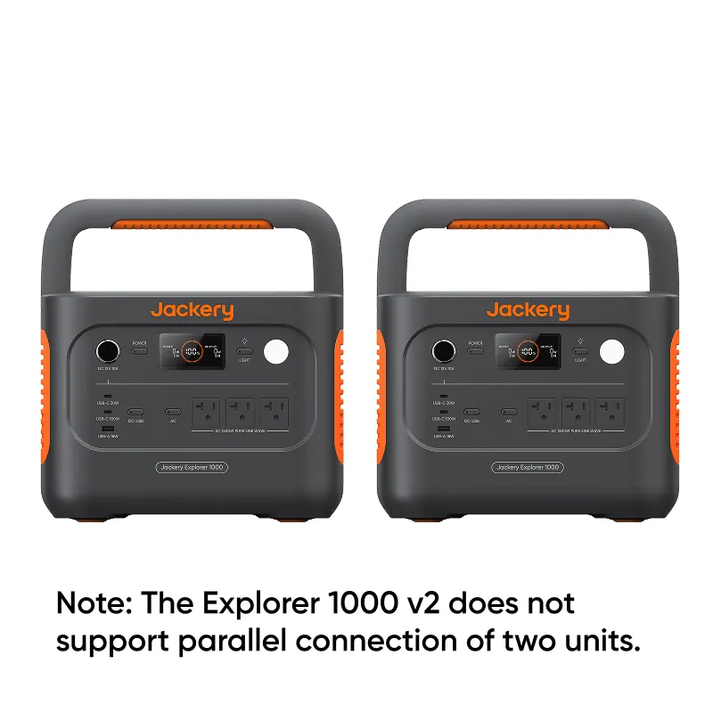Jackery Explorer 1000 v2 b&auml;rbar kraftstation, 1070 Wh, 1500 W, svart/orange