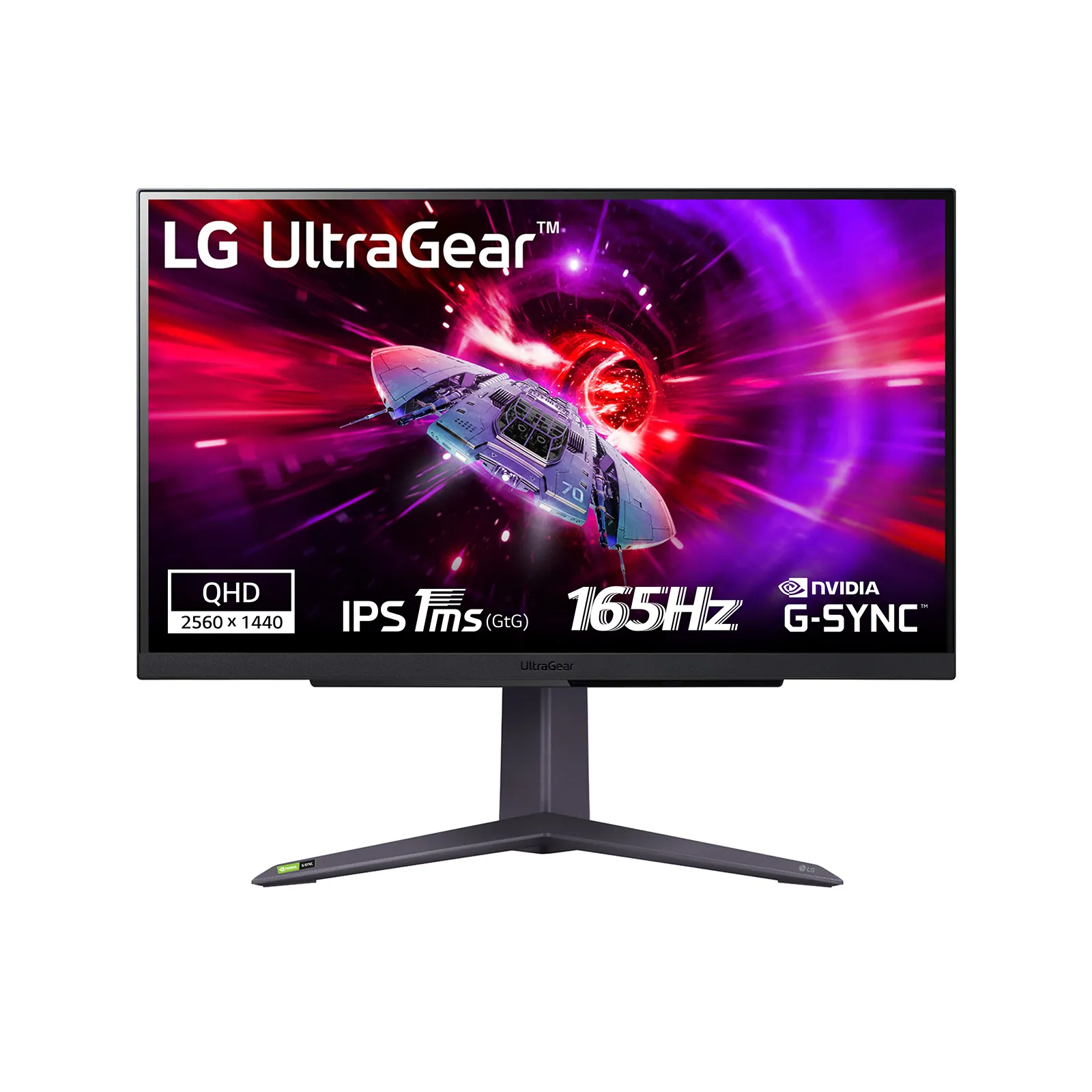 LG UltraGear 27GR75Q. 27" 2560x1440pxl, 1ms, 165Hz, G-Sync, IPS-pelin&auml;ytt&ouml;