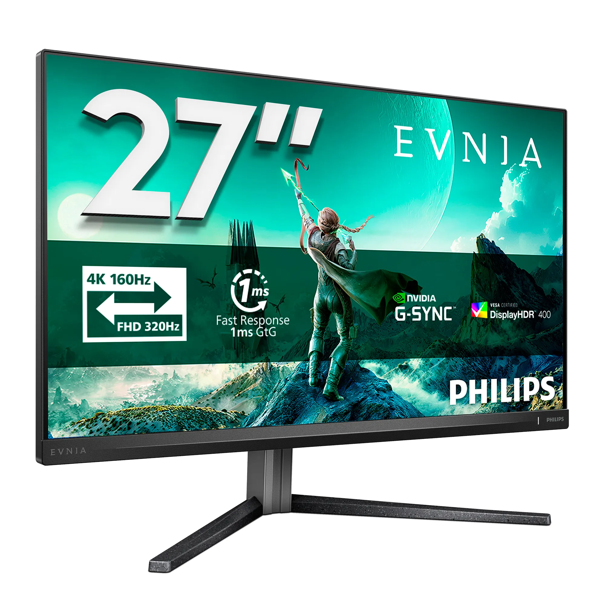 Philips Evnia 27M2N3800A/00 27" 4K UHD, IPS, 320Hz gamingsk&auml;rm