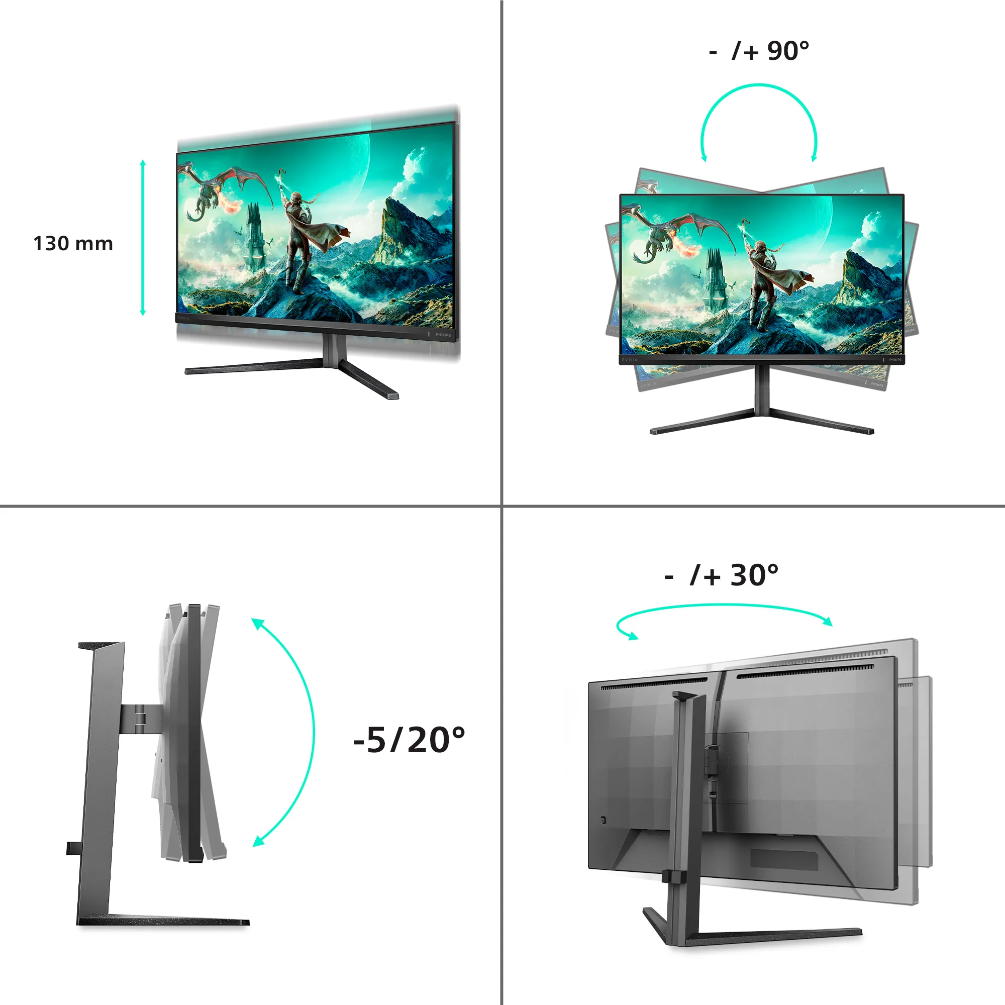 Philips Evnia 27M2N3800A/00 27" 4K UHD, IPS, 320Hz gamingsk&auml;rm