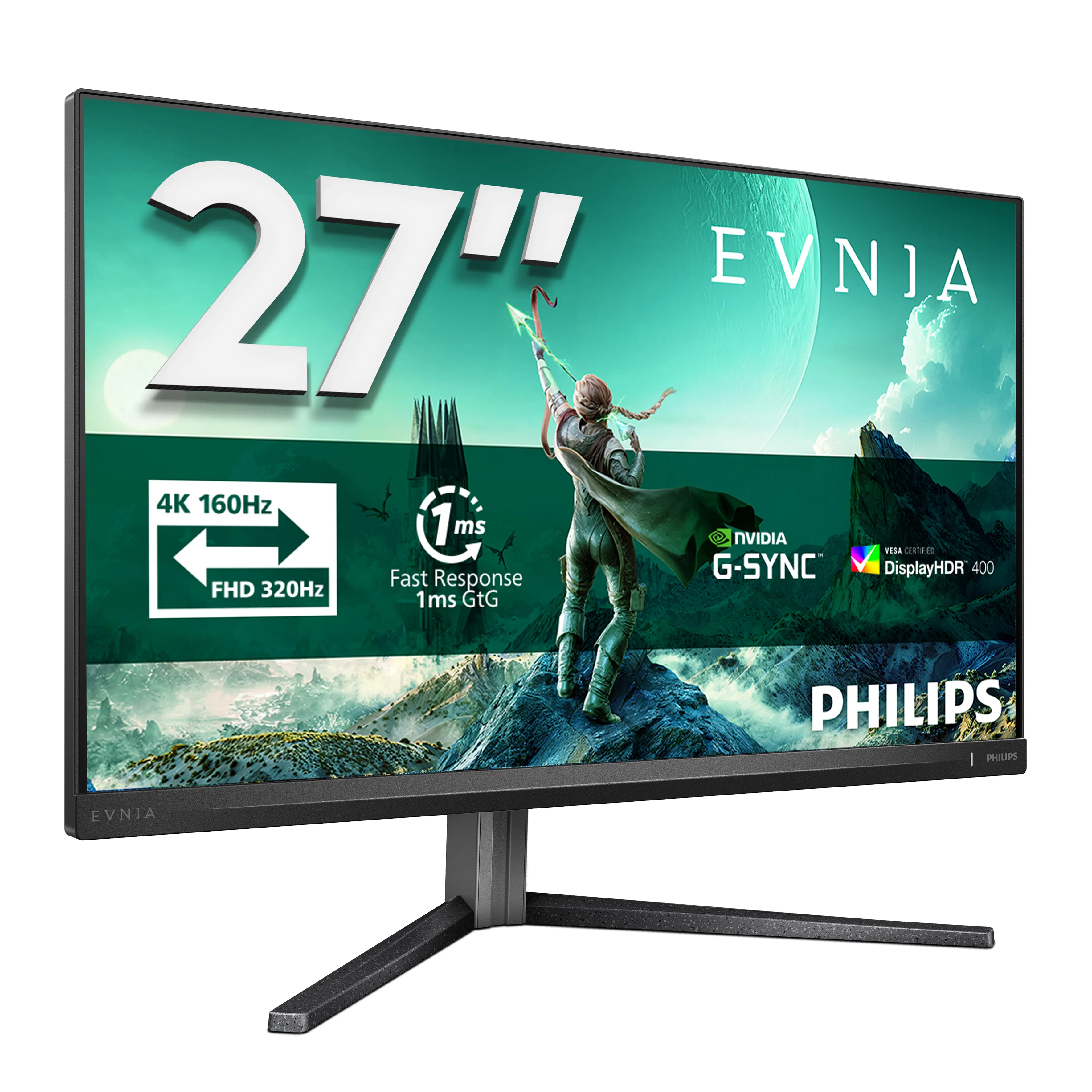 Philips Evnia 27M2N3800A/00 27" 4K UHD, IPS, 320Hz gamingsk&auml;rm