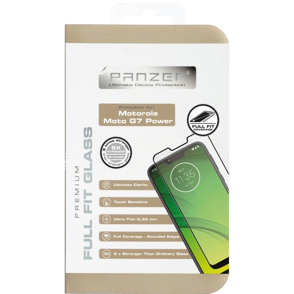 Panzer Motorola Moto G7 Power, Full-Fit Glass, Black