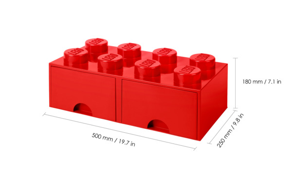 Room Copenhagen LEGO Brick Drawer 8 red - RC40061730