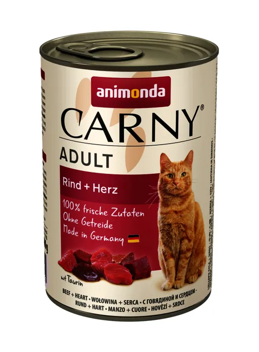 Animonda Carny Adult Beef & Heart, Wet food for cats, Grain Free, 200g