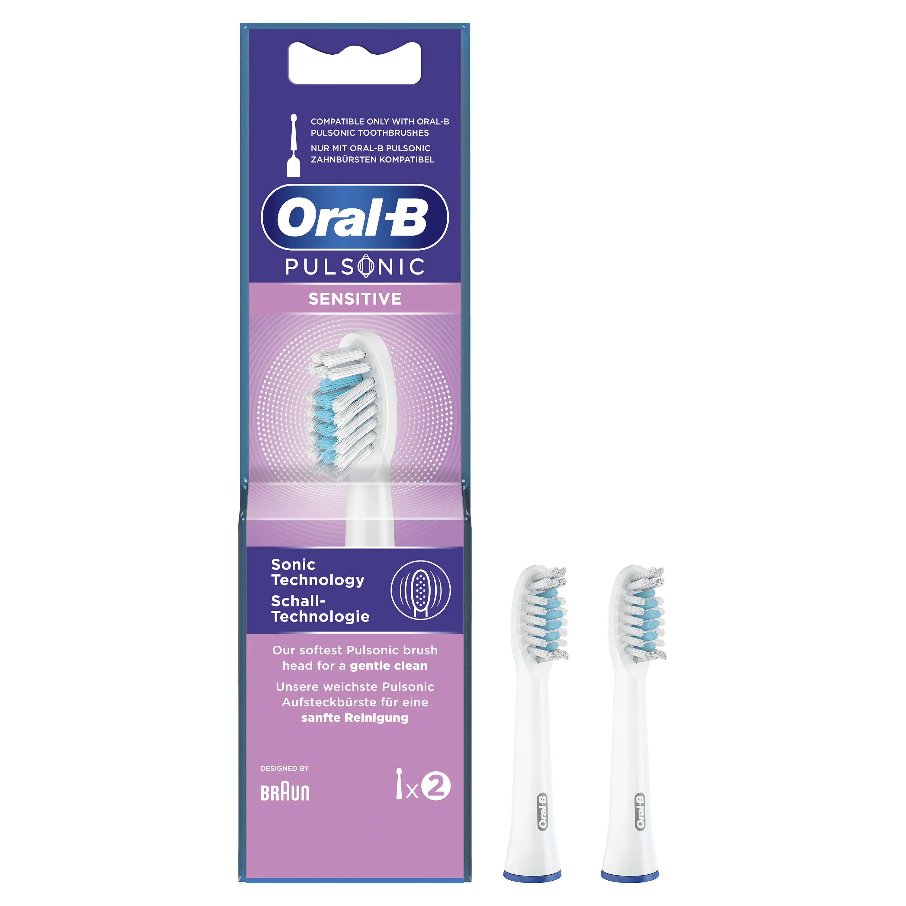 Oral-B Pulsonic Sensitive -brush head, 2 pcs , white