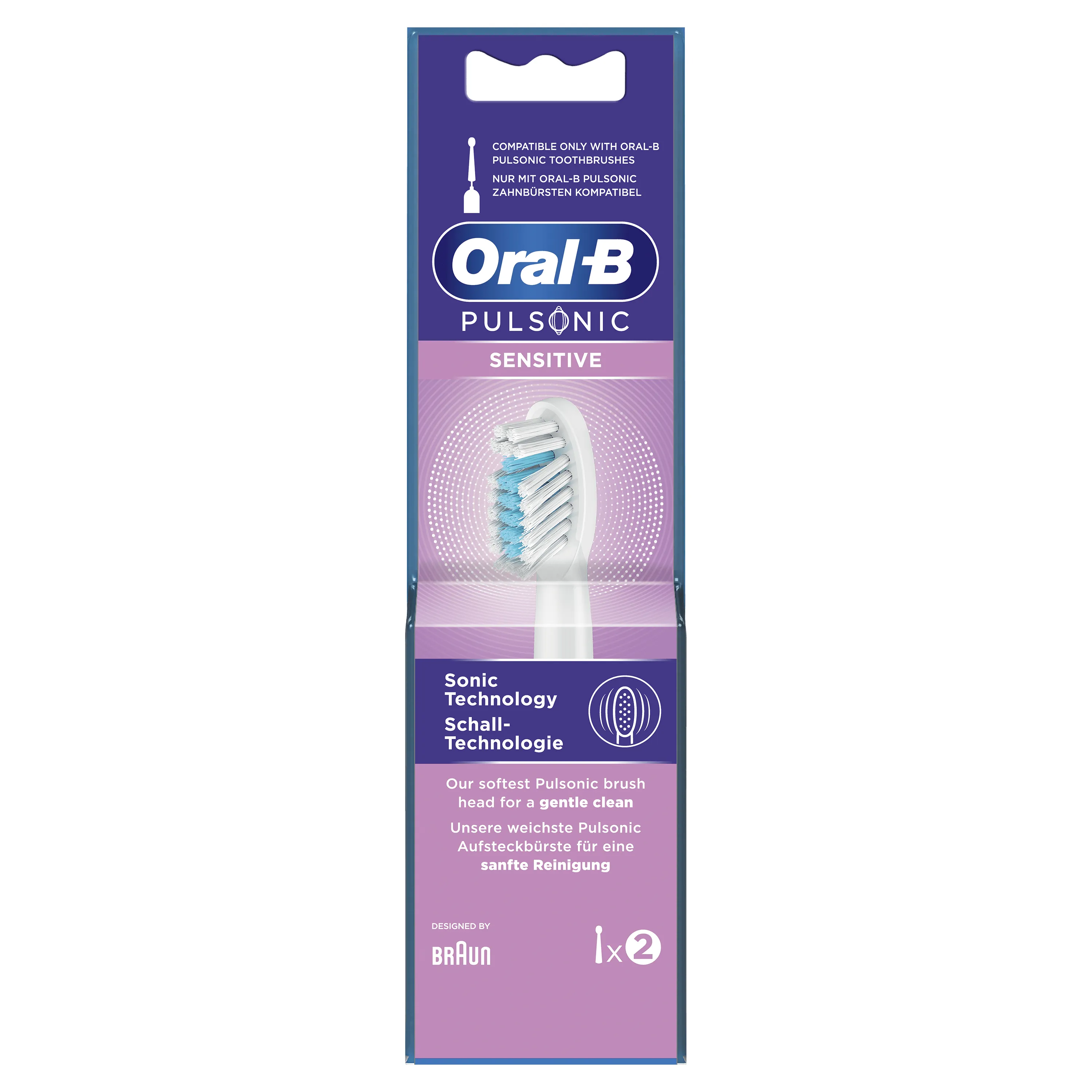 Oral-B Pulsonic Sensitive -brush head, 2 pcs , white