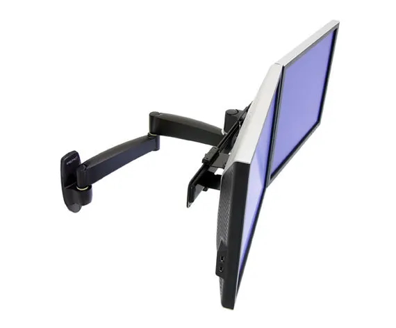 Ergotron 200 Series Dual Monitor Arm 22", sein&auml;kiinnitys