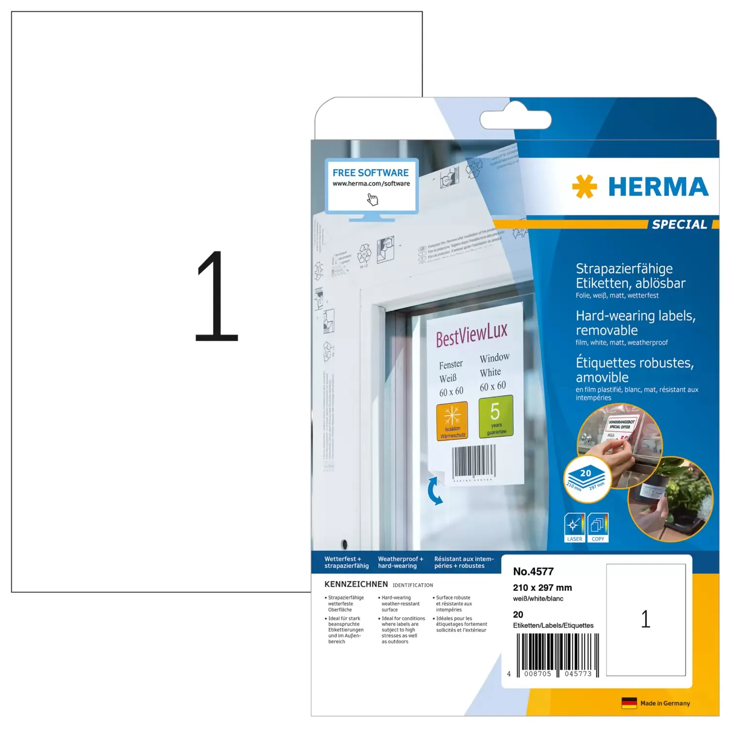 Herma label removable weather-resistant 210x297 (20)
