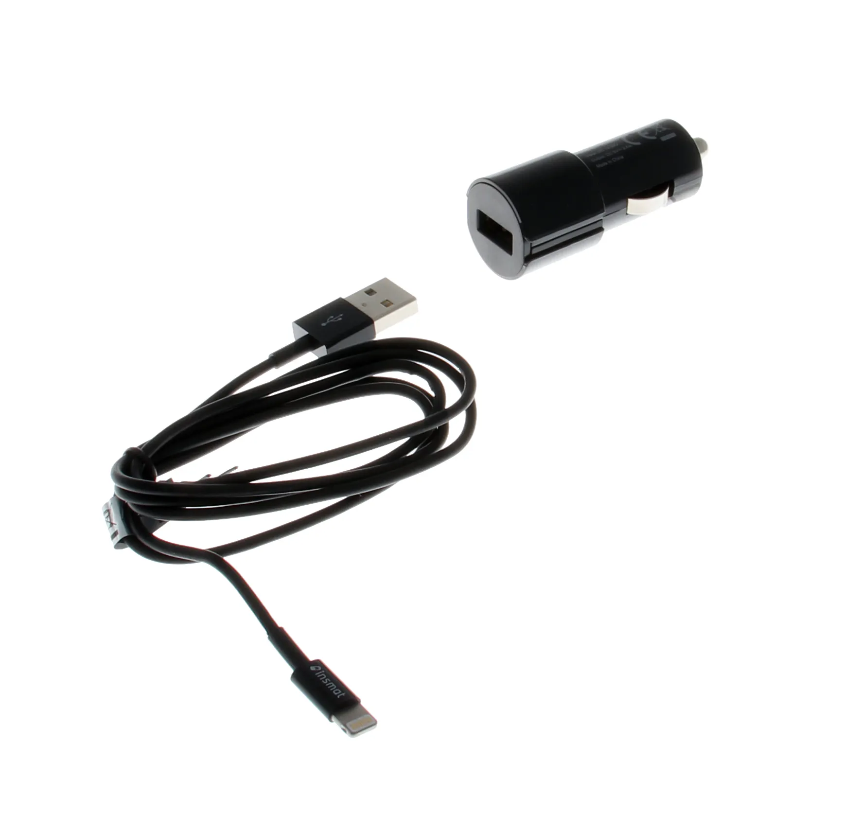 Insmat - Verkkosovitin - auto - 2.4 A ( USB (power only) ) - musta malleihin Apple iPhone 5, 5s
