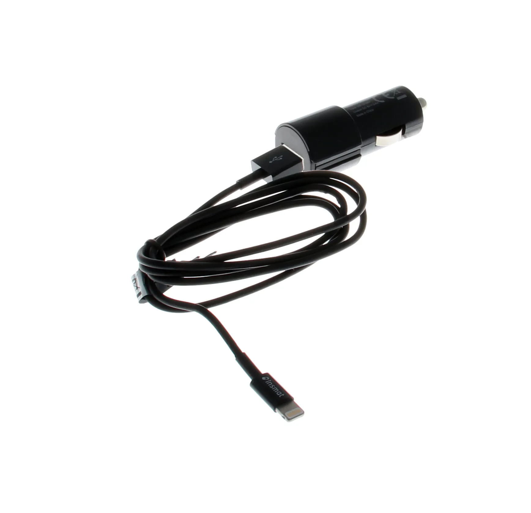 Insmat - Verkkosovitin - auto - 2.4 A ( USB (power only) ) - musta malleihin Apple iPhone 5, 5s