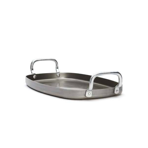 De Buyer Mineral B Element Rectangular Carbon Steel Plancha Grill Pan, 38 x 26 cm