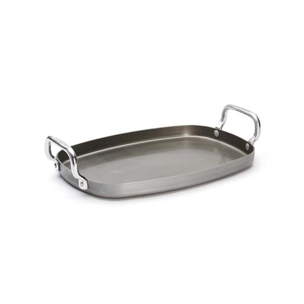 De Buyer Mineral B Element Rectangular Carbon Steel Plancha Grill Pan, 38 x 26 cm