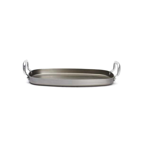 De Buyer Mineral B Element Rectangular Carbon Steel Plancha Grill Pan, 38 x 26 cm