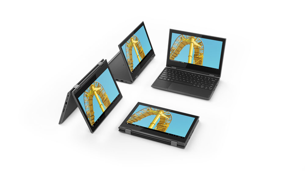 Lenovo 300e G2 11.6&quot; N4120, 4 GB, 128 GB SSD, Win 10 Pro - b&auml;rbar dator, Svart